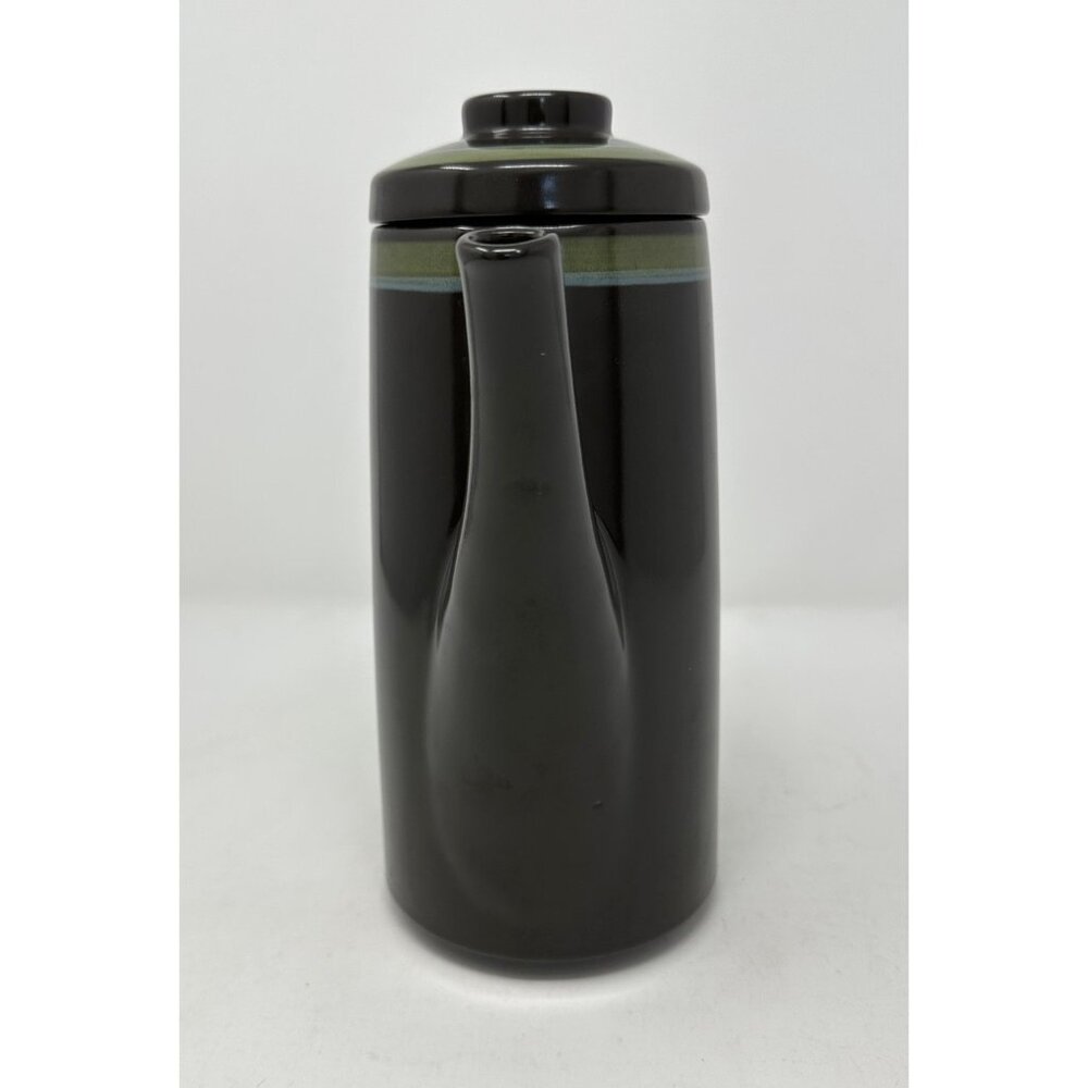 1970s MIKASA MAJORCA INTAGLIO COFFEE TEA POT w/LID 7501 Brown Stoneware Japan - Picture 4 of 12